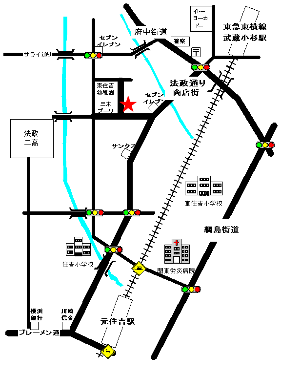 元住吉駅より