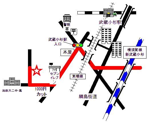 新武蔵小杉駅より